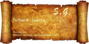 Schenk Gyula névjegykártya